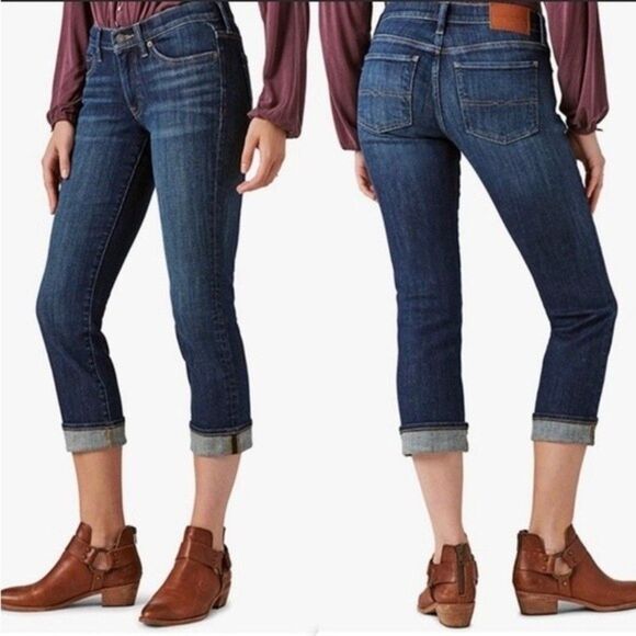 Lucky Brand - Sweet'n Crop Jeans Medium Wash Straight Leg  Low Rise - size 6/28 - Picture 3 of 10